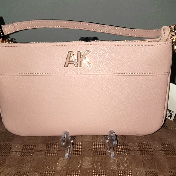 Anne Klein Pale Pink Wristlet Clutch with Gold AK Logo - Picture 5 of 6